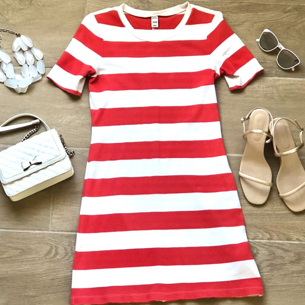 Coral Stripped Dress